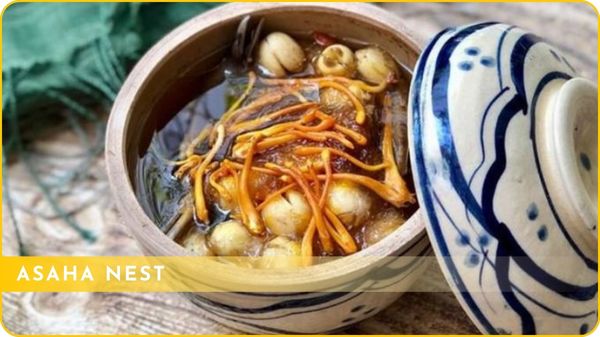 cách làm yến chưng đông trùng hạ thảo